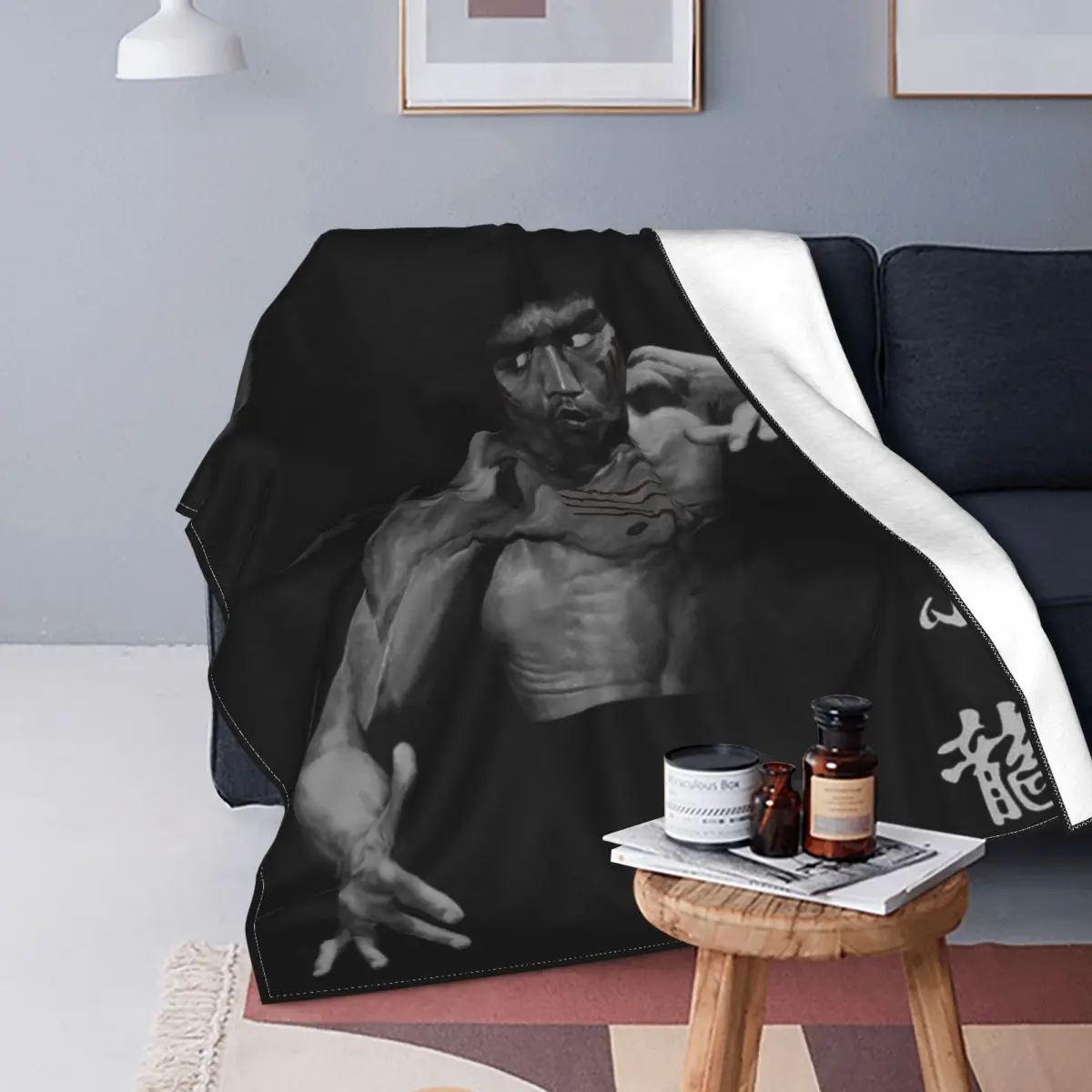 

Bruce Lee Star Blanket Velvet Print Kung Fu Chinese Breathable Ultra-Soft Throw Blankets for Sofa Couch Bedspreads