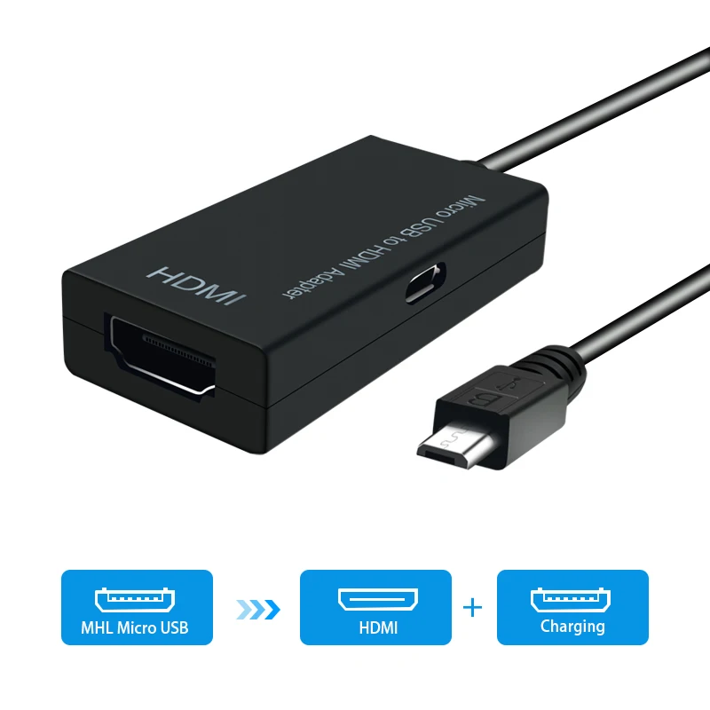 Адаптер 2 в 1 с Micro USB на HDMI для ТВ монитора 1080P HD аудио видео кабель конвертер Samsung