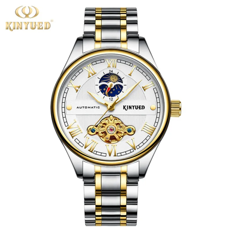 

2020 new luxury brand men watch automatic mechanical Creative business male clock moon phase luminous top pilot gift man watches