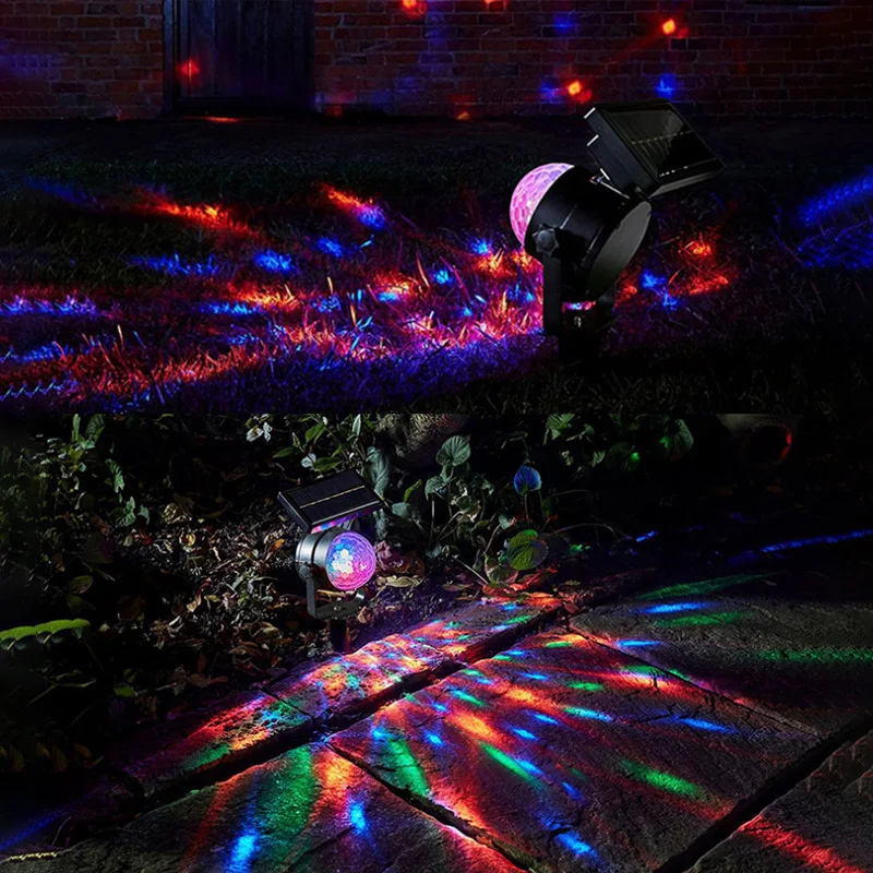 

Solar Garden Projection Light Rotating Ball Dual LED Solar Garden Lawn Lamp RGB Outdoor Light Holiday Decoration Lighting