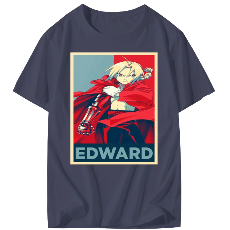 Мужская одежда 2019 Аниме Стальной алхимик Эдварда футболка с персонажами из