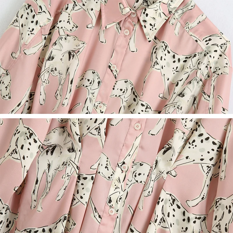 

Casual Women Pleated Buttons Animal print shirt dress 2020 New Long sleeve Office ladies Split Long blouse dresses YNZZU YT921