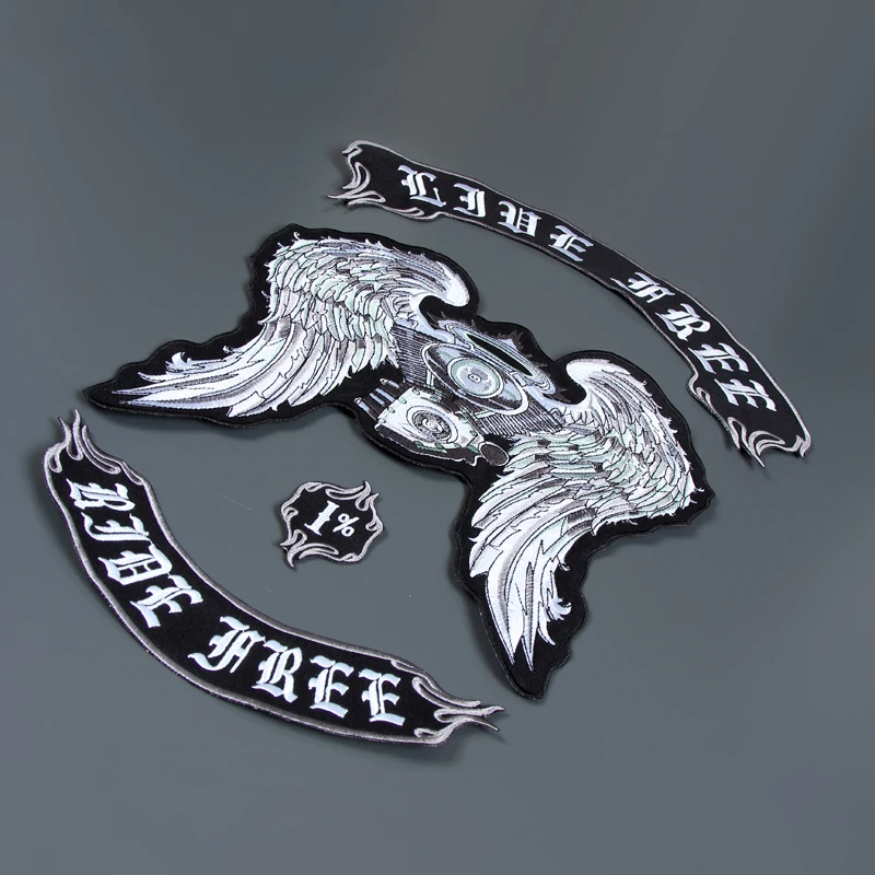 Wings Engine Large Embroidery Patches Sew on for Jacket Motorcycle Biker Clothes Decoration Applique 49cm*35cm | Дом и сад