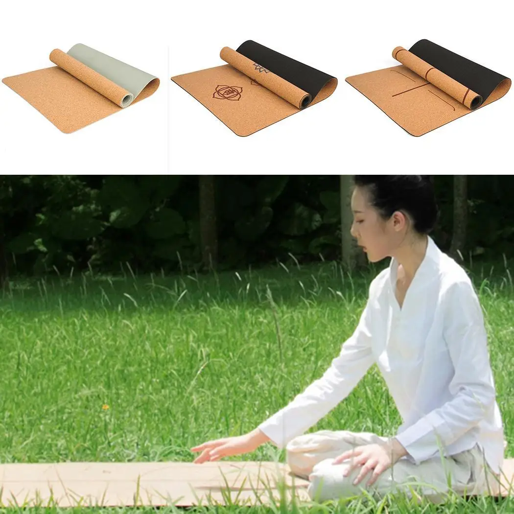 Натуральный пробковый TPE коврик для йоги фитнес коричневый танец 1-3 упражнения