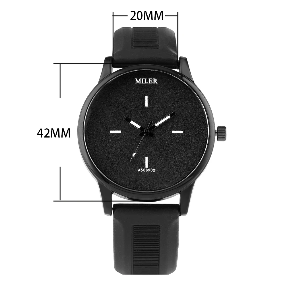 

Men Women Quartz Watch Concise Large Analog Clock Wristwatches Silicone Band Black & White Watches Reloj Mujer Relogio Masculino