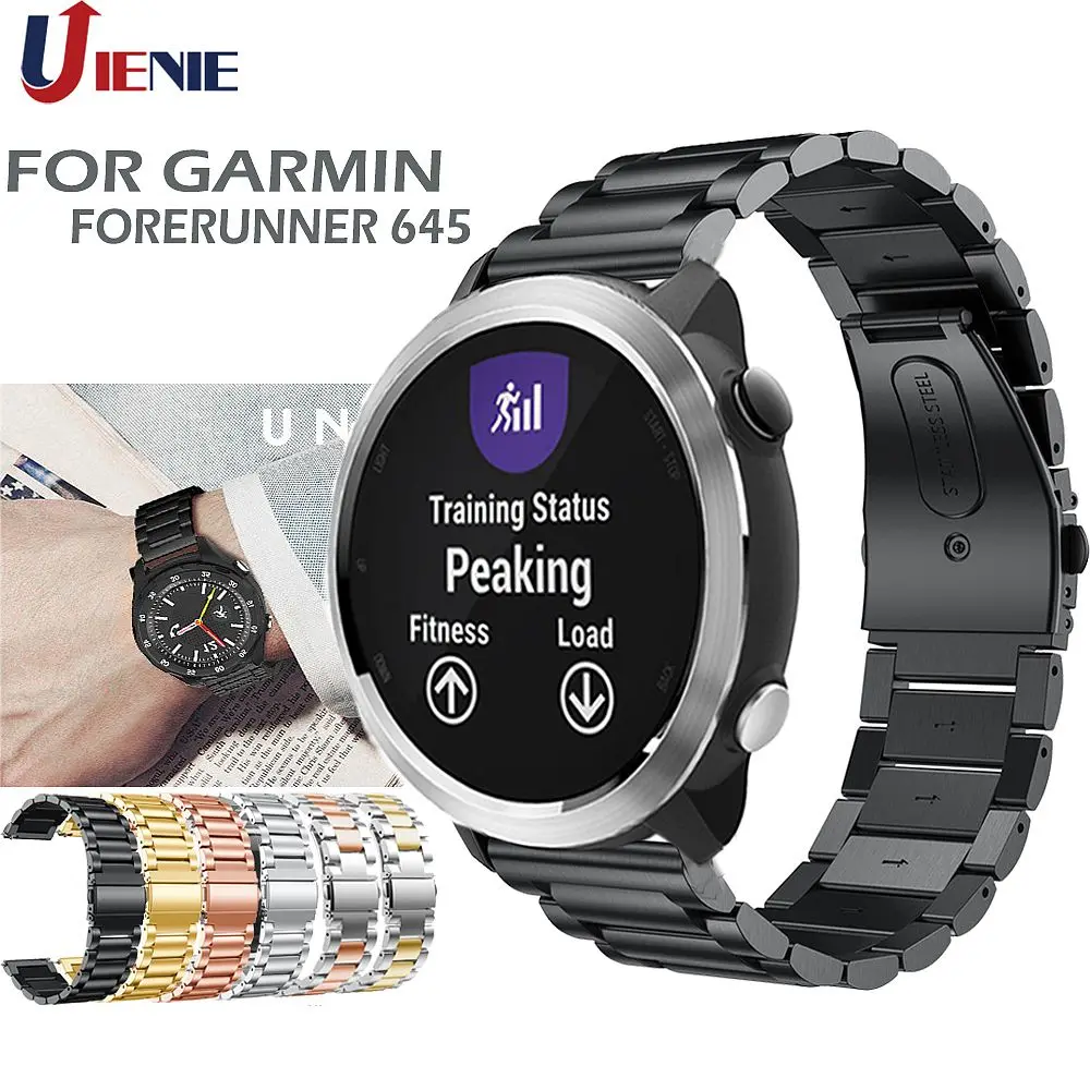 Ремешок для Garmin Forerunner 245 645 Vivoactive 3 Music сменный Браслет из нержавеющей стали часов