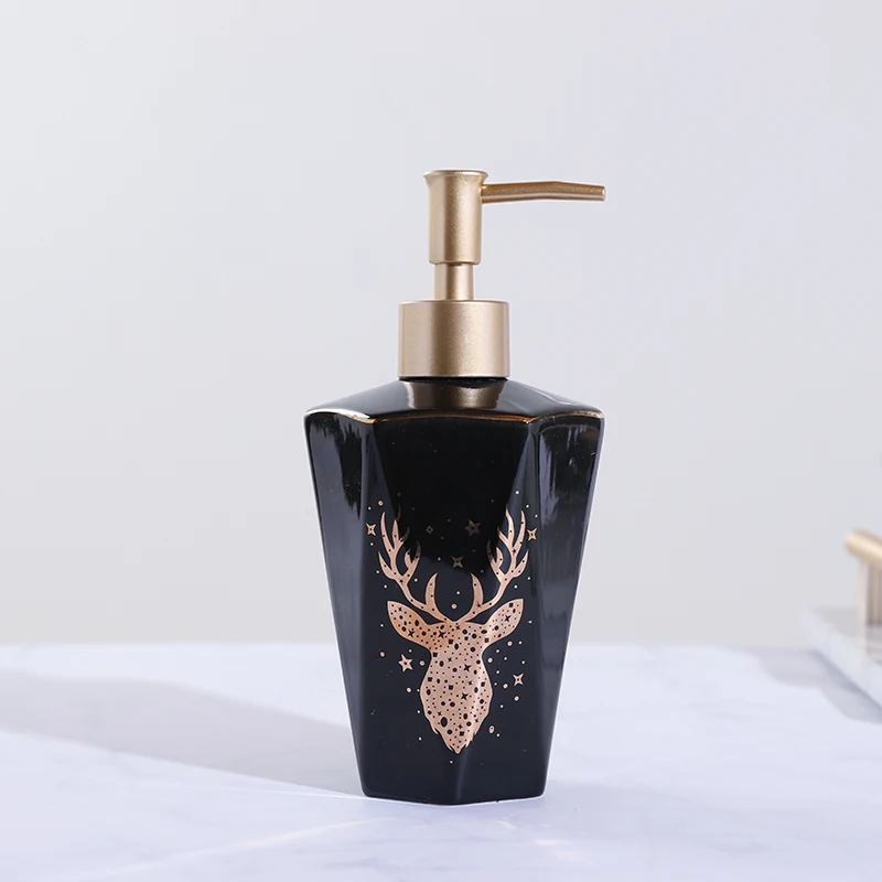 

Ceramic Hand Sanitizer Foam Pumps Hotel Press Empty Bottle Emulsion Storage Bottle Marble bathroom set ceramic
