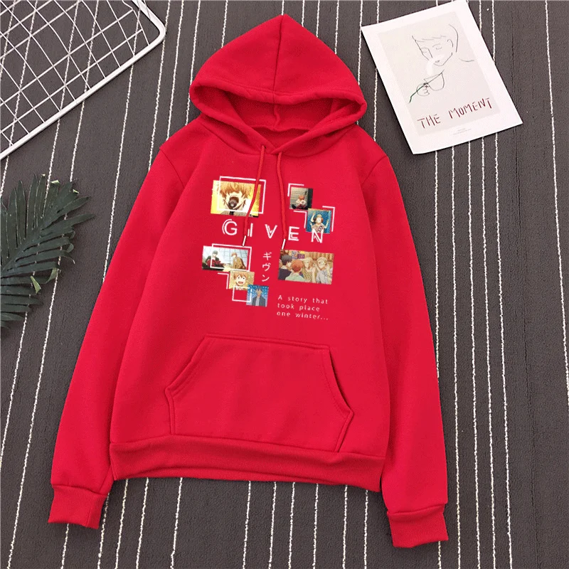 

New Japan Comics Yaoi Bl Given Cartoon Hoody women Music Hoodies Sweatshirt Spring Autumn Unisex Cotton Fashion Black pullover