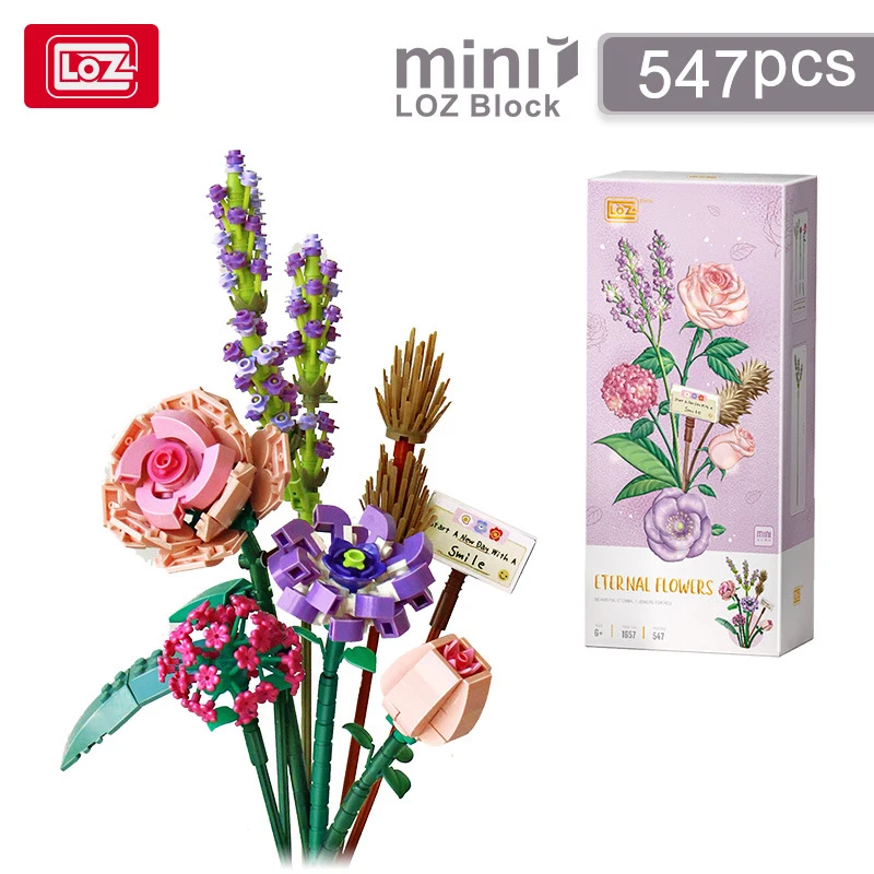

Bouquet Building Blocks Girl Gift Toys Home Plant Decoration Building Blocks Flower Model DIY Assembled Brick Children's Toys