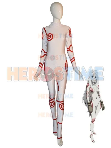Костюм Широ Deadman Wonderland белый косплей-костюм и красный лайкра спандекс Zentai боди