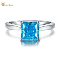 wong rain 100 925 sterling silver created moissanite aquamarine gemstone party luxury adjustable ring for women fine jewelry
