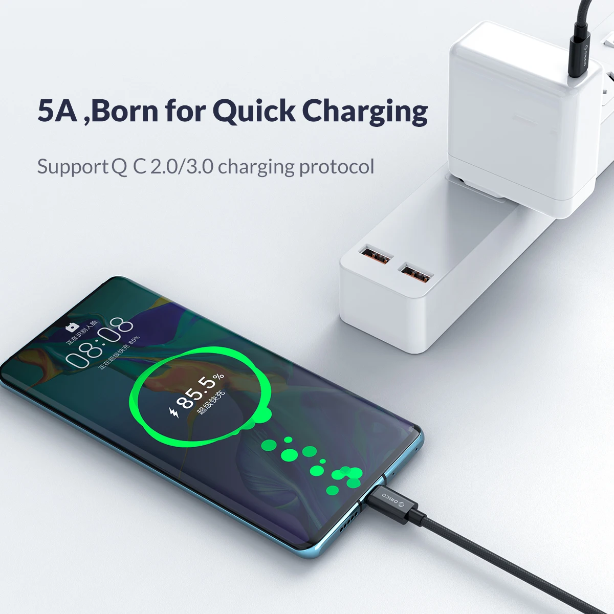 Orico кабель usb type C to type C QC3.0 5A для huawei mate 20 Redmi K20 Note7 Быстрая зарядка 3,0 кабель для быстрой зарядки для MacBook Pro