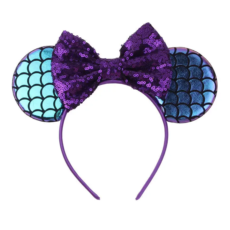 headband 8 3," Русалка Минни ободок с мышиными ушками Блестки для волос повязка для волос с бантом DIY Девушки аксессуары для волос для детей модный Косплей-повязка на волосы - Цвет: headband 8