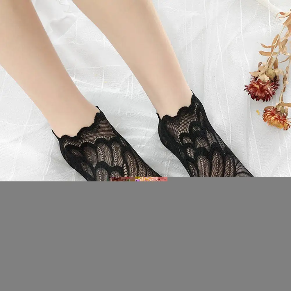 

Korean Version Lace Boat Socks Women Lace Shallow Sexy Yarn Thin For Summer Net Lace Elasticity Socks Fishnet Mesh Socks An F3e4