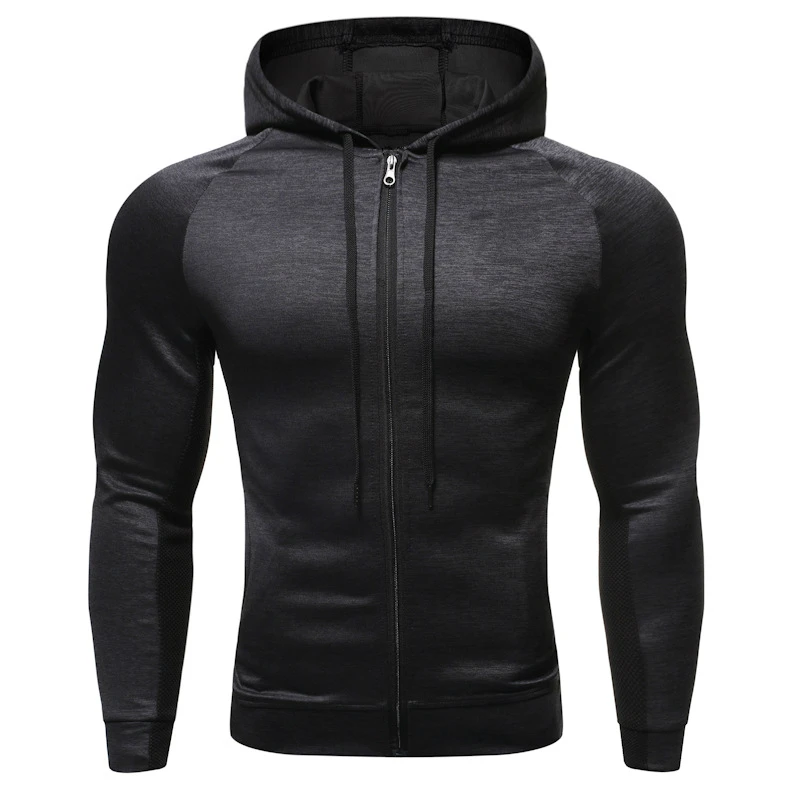 

2021 new men's sweater slim-fit running sports jacket casual outdoor hooded jacket men's fitness training jogging essential