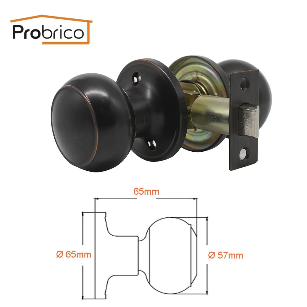 Probric набор замков для межкомнатных дверей ручки передних и задних круглых ручек