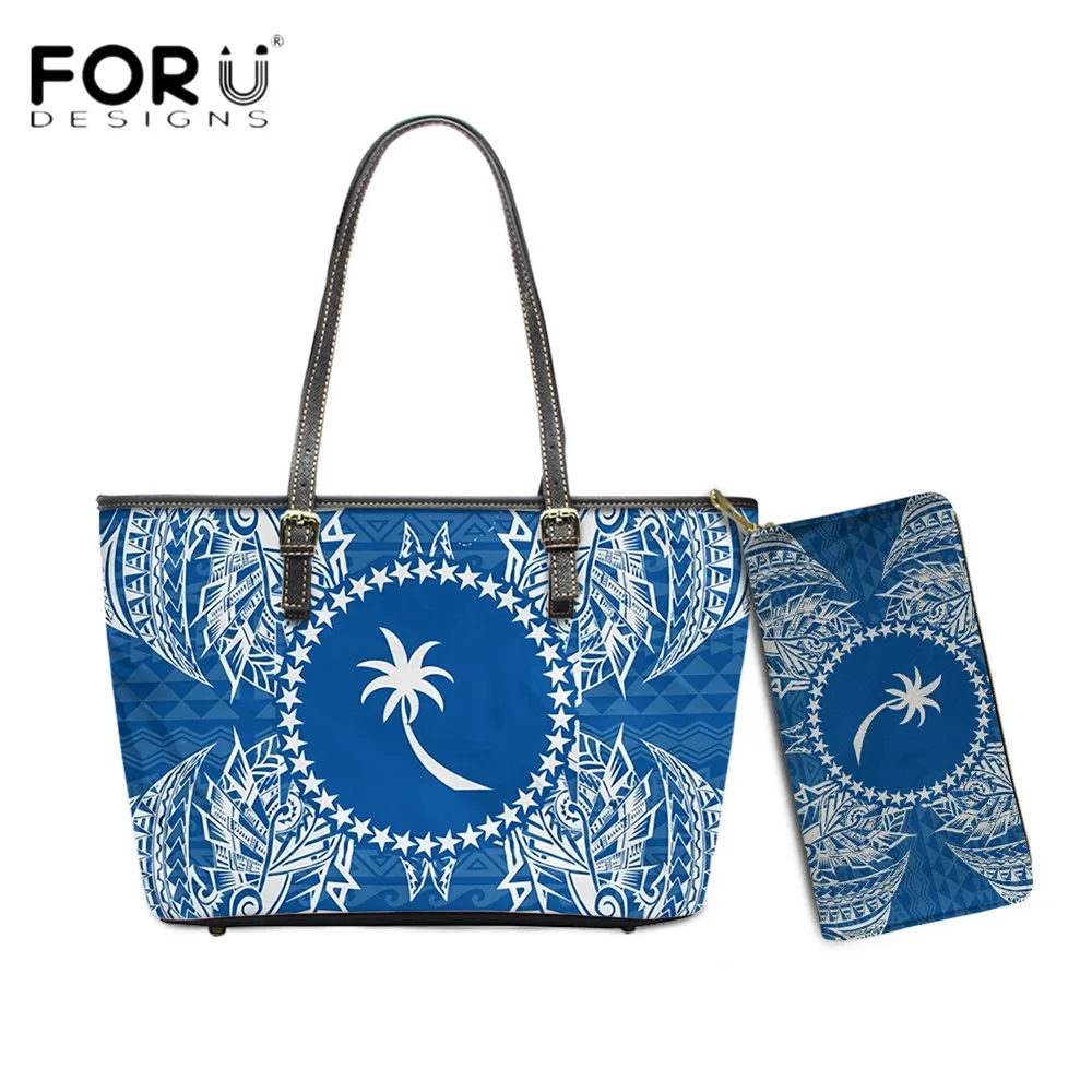 

Модные женские сумки FORUDESIGNS Chuuk с Полинезийским узором, 2021, сумка-тоут и клатч, кошелек, Вместительная женская сумка через плечо