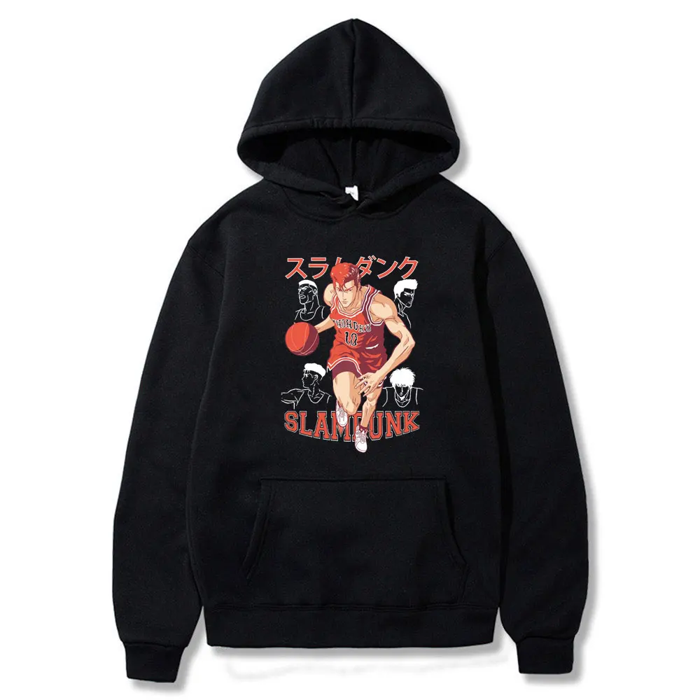 

Japanese Anime SLAM DUNK Hoodie Hanamichi Sakuragi Graphic Printed Hoodies Men Women Fashion Basketball Street Sweatshirt Tops