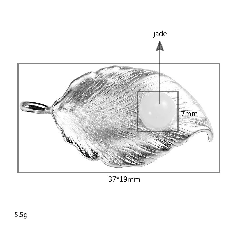 Подвески Flyleaf из настоящего серебра 925 пробы с нефритовой капелькой Листья для