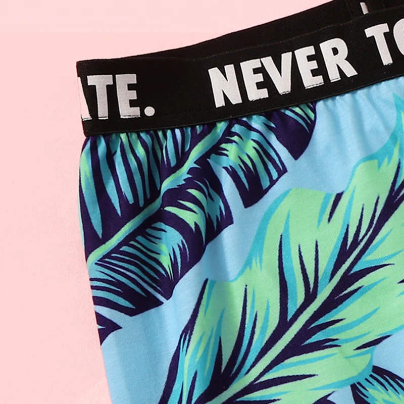SHEIN/Детская футболка с принтом в виде букв и растений для девочек, с леггинсами комплекты из двух предметов в стиле бохо г. Летняя облегающая детская одежда с короткими рукавами