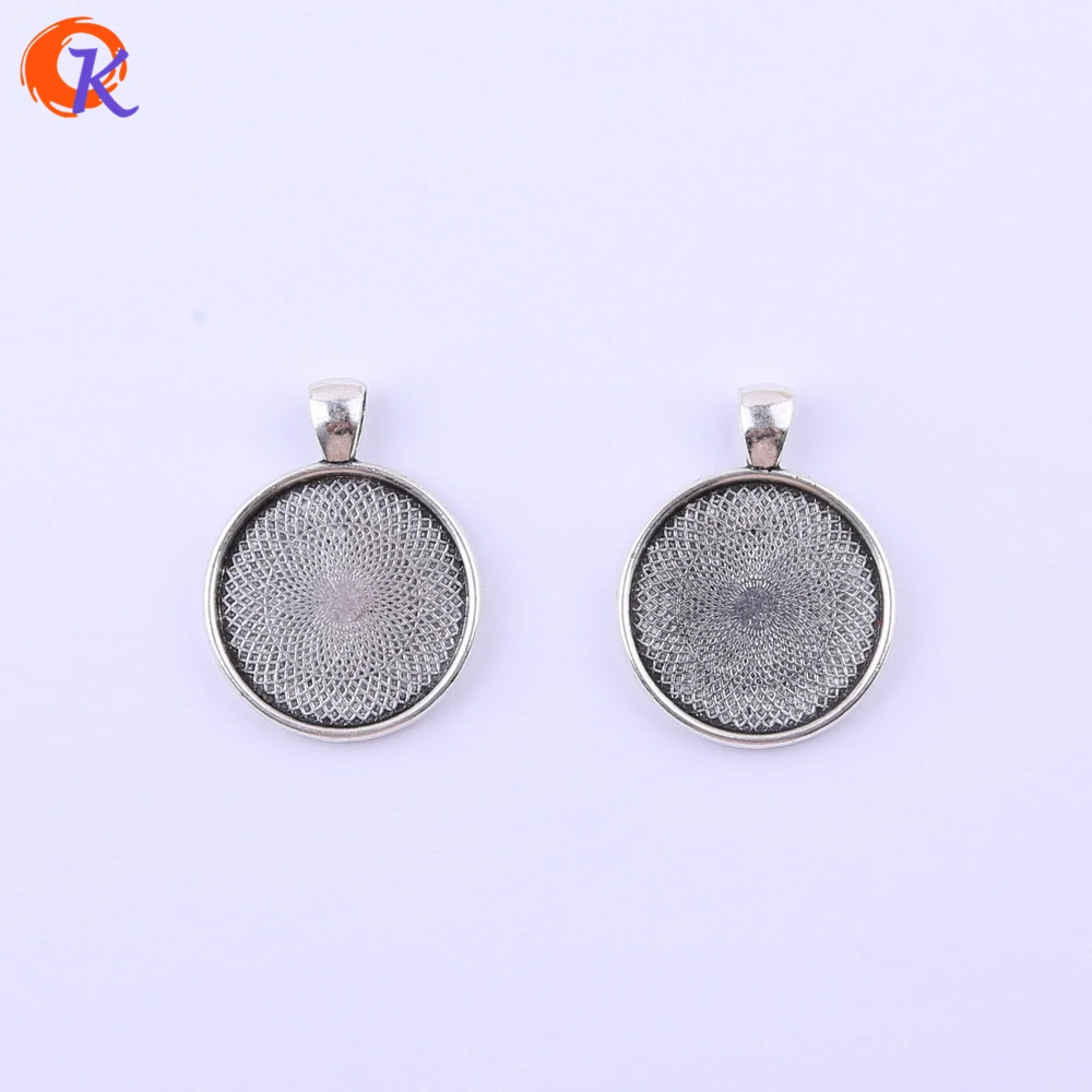 

Cordial Design 50Pcs/Lot 25MM Alloy Round Pendant Old Rhodium Plate Chunky Necklace Pendant Image Holder Jewelry Findings Tray