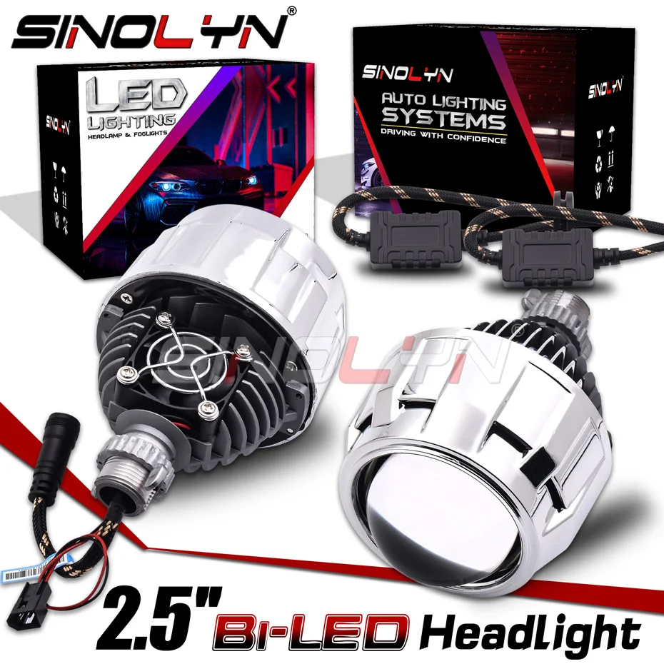 Sinolyn 2 5 дюймовый Bi светодиодный объектив Angel Eyes проектор фара H4/H7/9005/9006