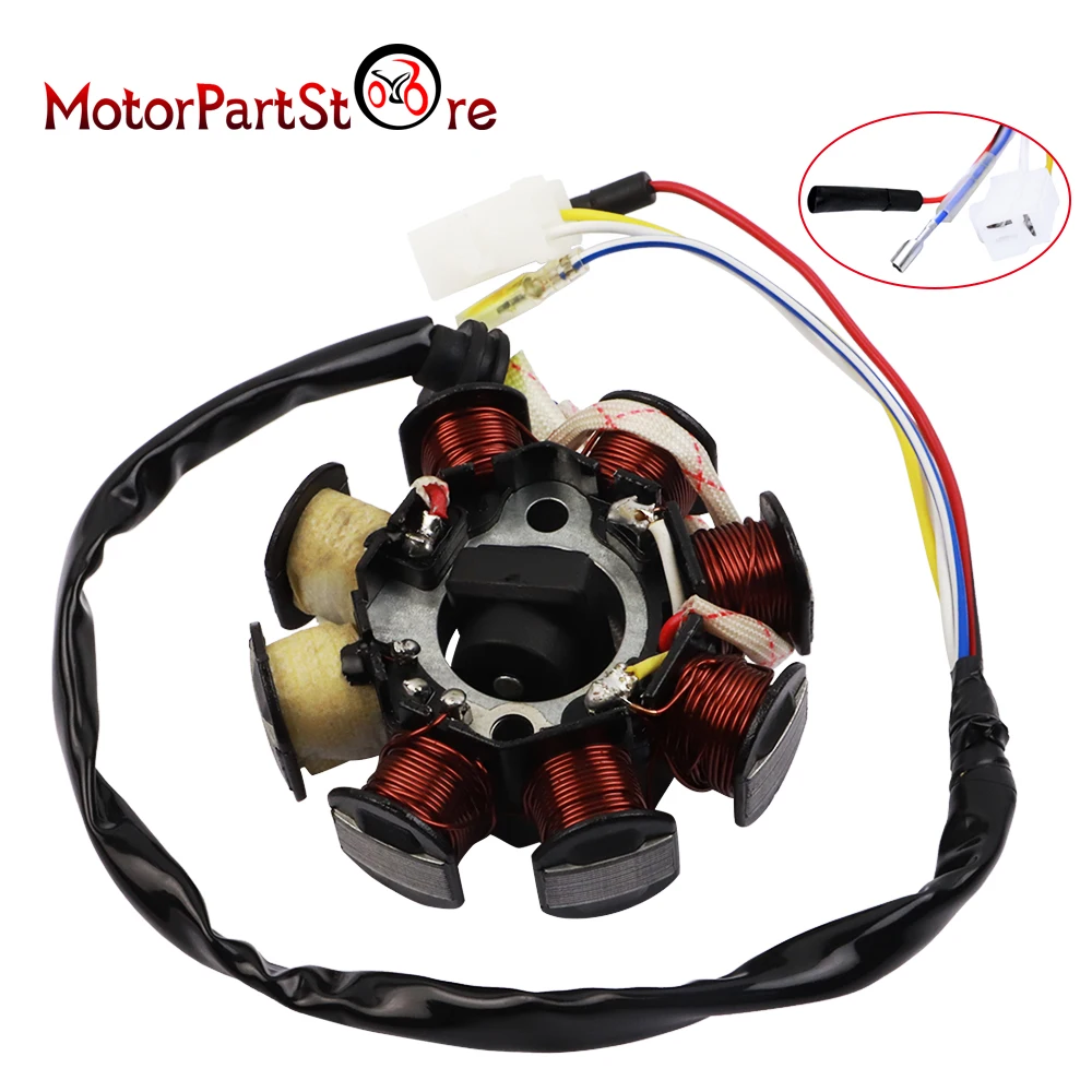 

Ignition Coil Stator Magneto 8 Pole For GY6 49cc 50cc 110cc 125cc 150cc 139QMB 147QMD 152QMI 157QMJ Scooter Moped ATV Go Kart