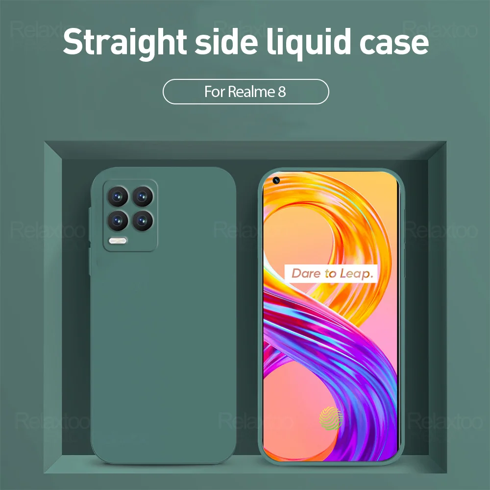 luxury original square liquid silicone cover for realme 8 pro 8i case shockproof soft phone back case for realmi 8i 8pro pro 4g free global shipping