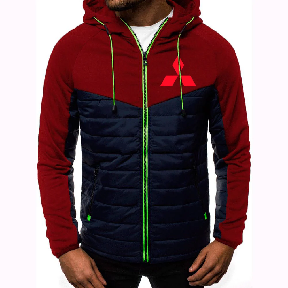 

Autumn Men's Hoodies Car Mitsubishi Motors Classic Logo Fashion Print Coat Male Casual 7 Color Padded jackets Sport Zipper Tops