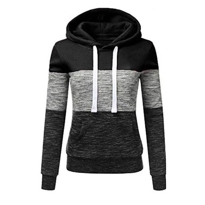 Autumn Winter Patchwork Women Sweetshirts 2021 Casual Oversized Female Hoodies Ladies Streetwear Top Hooded Clothes Aesthetic