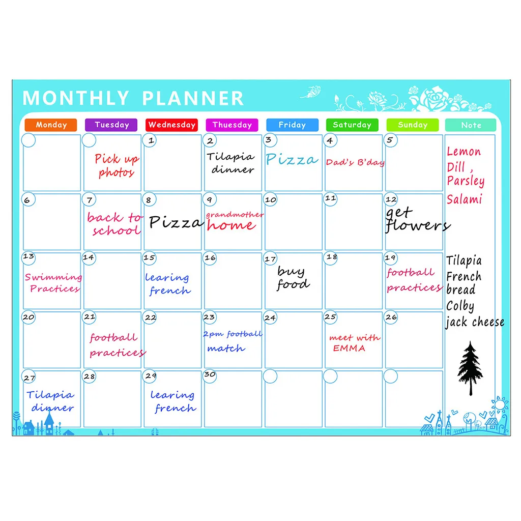 Магнитная доска календари для холодильника семейный блокнот ежедневник