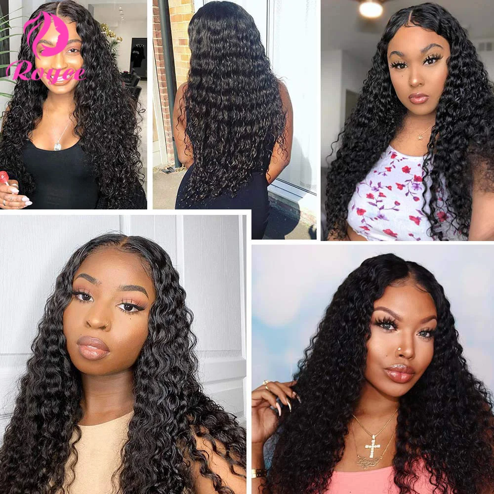 

38Inch Deep Wave 4x4 Lace Closure Wig Human Hair Wigs For Black Women Deep Curly Human Hair Wig BrazilianTransparent Frontal Wig