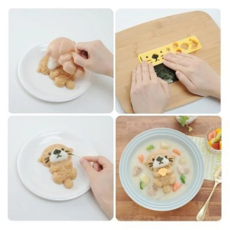 

5 Pcs/Set Sushi Maker Cartoon Onigiri Rice Shape Mold DIY Cute Japanese Gadgets Sushi Tools Bento Decoration Accessories