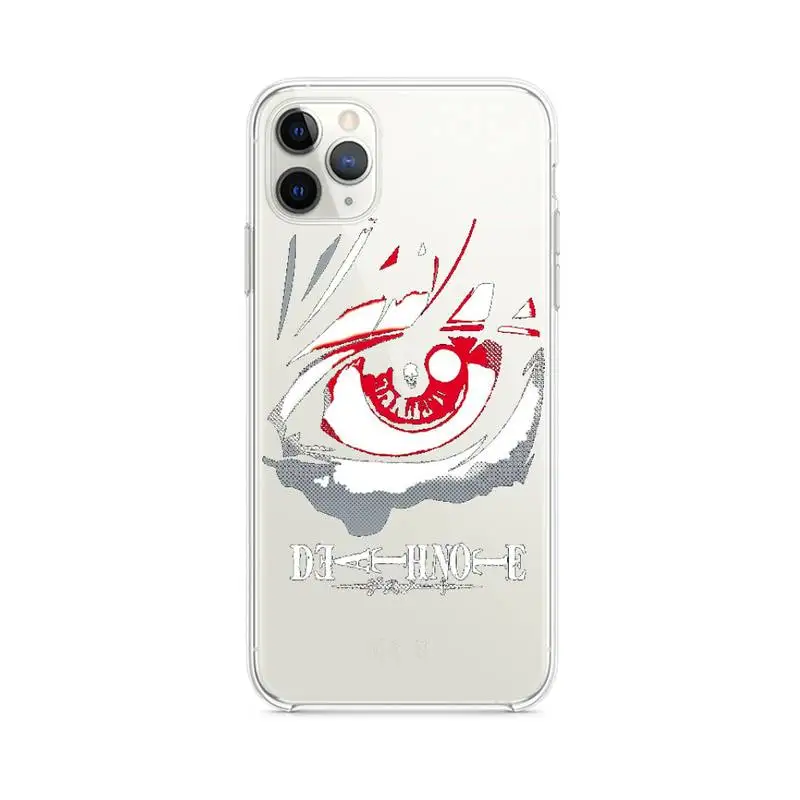 anime death note phone case clear for iphone 12 11 pro max mini xs 8 7 6 6s plus x 5s se 2020 xr cover free global shipping