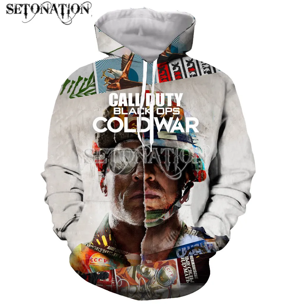 

Забавный модный Playerun Call of Duty Warzone с длинными рукавами, 3D принтом, на молнии, толстовки, свитшоты, куртки, для мужчин и женщин