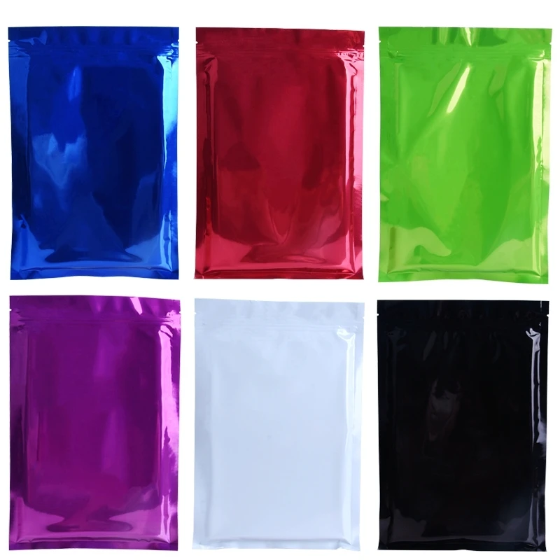 

300pcs Mylar Foil Food Packaging Bags with Tear Notch Sealable Heat Seal Zip Pouches for Accessaries Storage Gift Cosmetic Bags