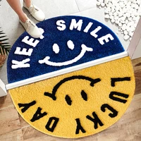 microfiber bath mat smile cute soft plush non slip bath absorbent carpet entrance floor mat toilet bedroom welcome doormat decor