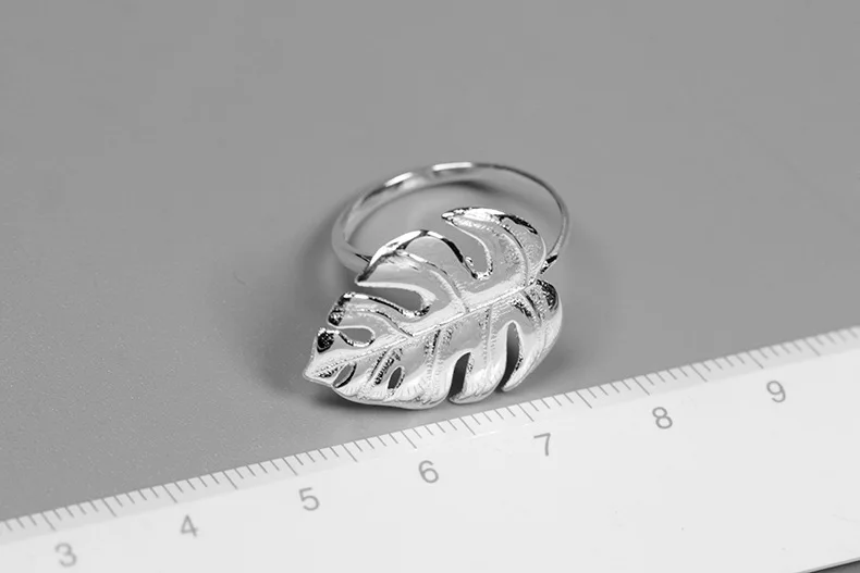 INATURE 925 пробы серебряные модные кольца Monstera лист для женщин Свадебные ювелирные изделия