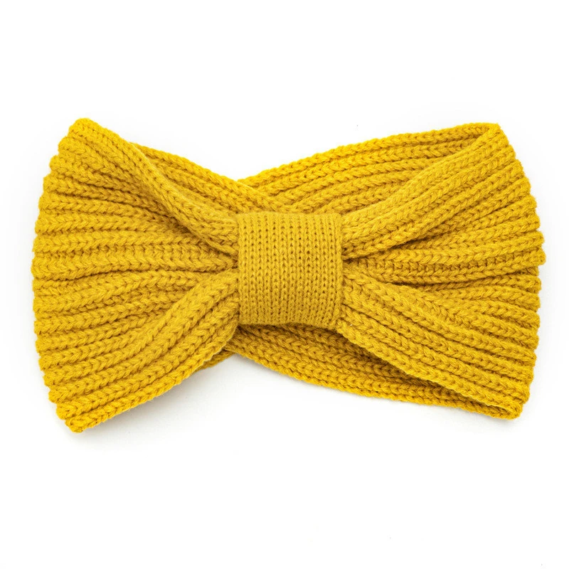 

Korea Autumn Winter Woolen Elastic Headband Fashion Knitted Wash Face Turban For Women Girls Simple Solid Color Hair Accessories