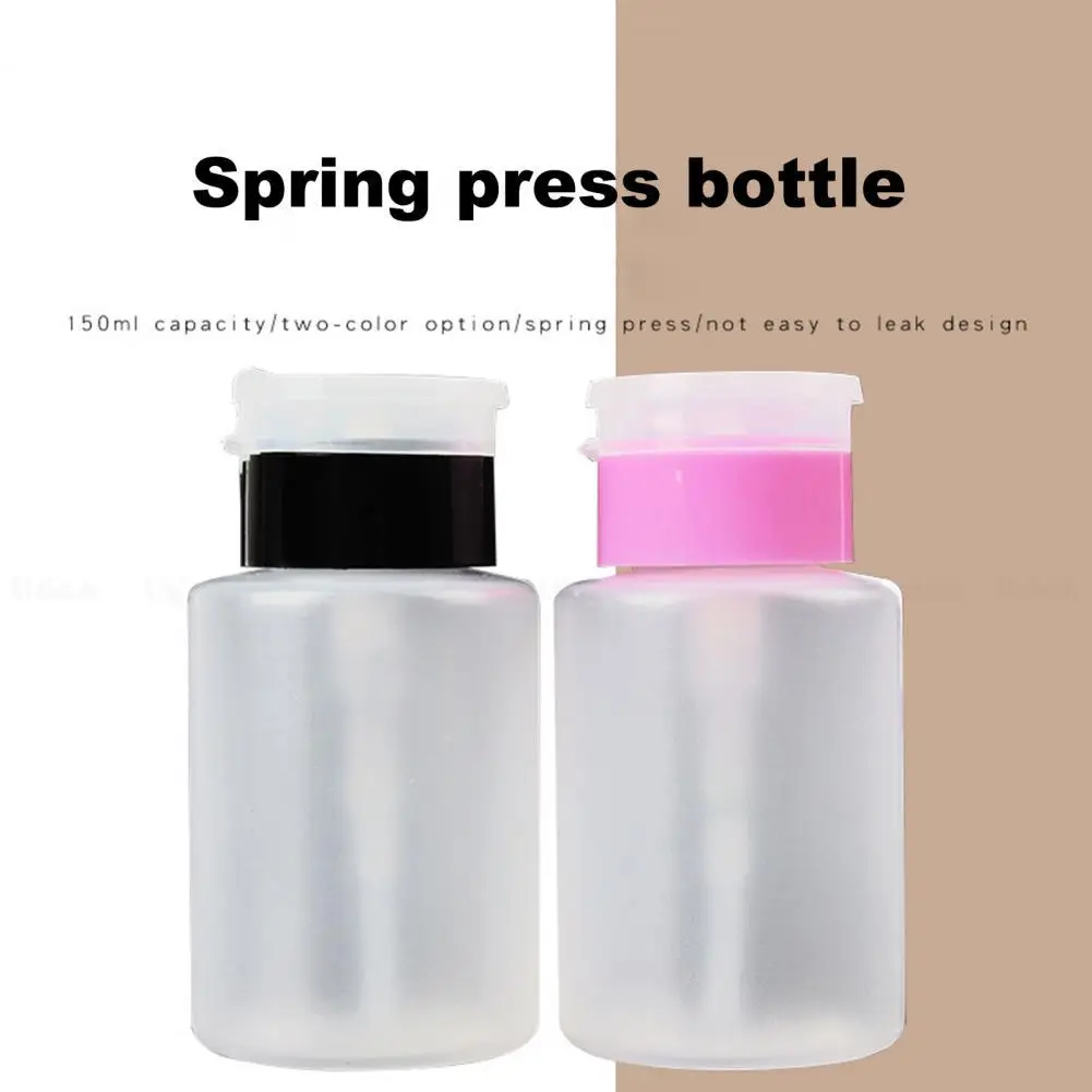 

150ml Anti-Leak Nail Press Bottle Excellent Sealing PE Nail Polish Remover Alcohol Liquid Empty Container for Manicure