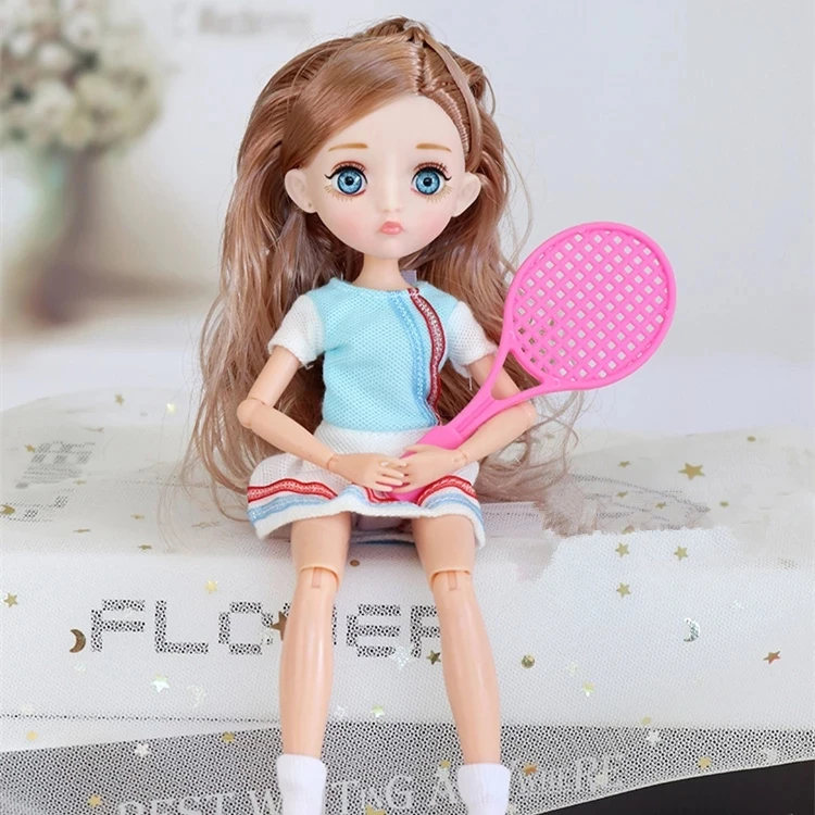 

New 30cm Bjd Doll Sports Style Clothes 11 Joints Movable 3D Eyes Fashion Dress Up Beauty Salon DIY Toys for Girls The Best Gift