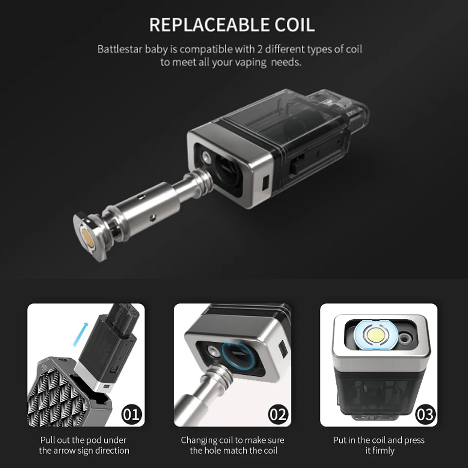 Набор для вейпа Smoant Battlestar Baby Pod 750 мАч 15 Вт 2 мл|Системы нагревания табака и