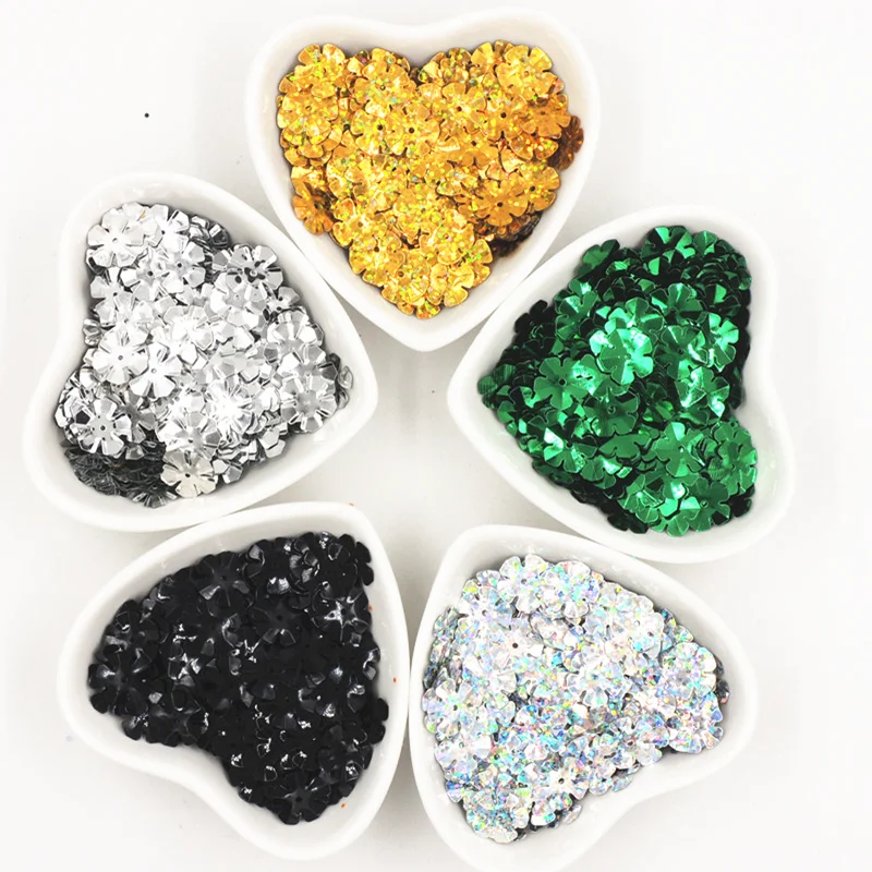 100 шт./лот 14 мм пайетки с пятью лепестками Цветочные ПВХ украшение для шитья