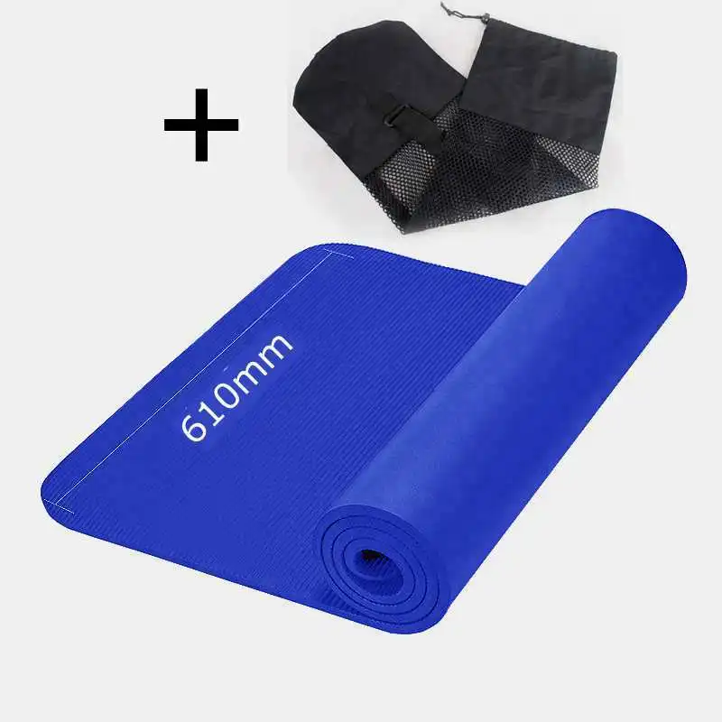 blue with bag 8 мм большой размер Нескользящие коврики для йоги для фитнеса NBR безвкусные пилатес коврики для спортзала спортивные коврики складные коврики с сумкой для йоги - Цвет: blue with bag