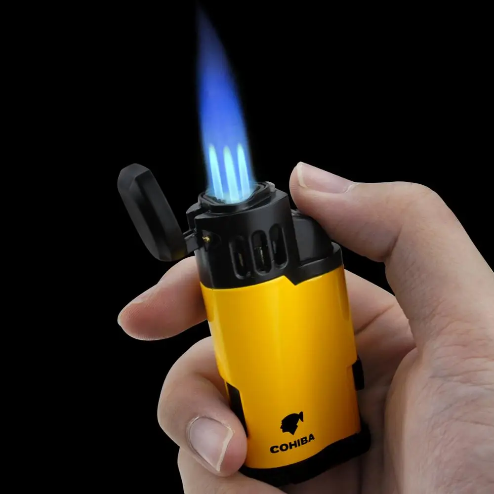 Зажигалка Cohiba для сигар сигарет табака фонарь струйное пламя многоразовая с