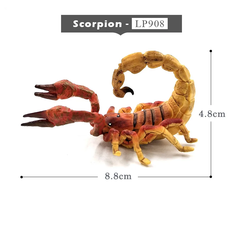 Scorpion Имитация белки, слона, попугая, Wombat, фигурка животного, домашний декор, миниатюрное украшение для сада в виде Феи, аксессуары, фигурка - Цвет: Scorpion
