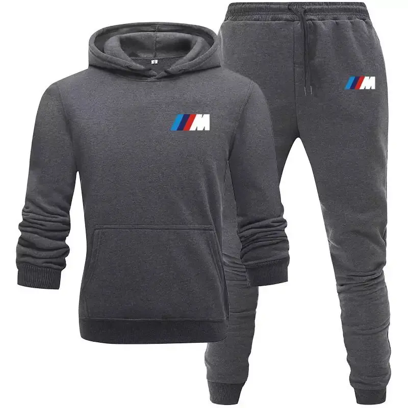 

New Men's Hoodie Set BMW Sportswear Sweatshirt Set Mixed Cotton Hoodie + Sweatpants Jogging Men's Pullover Sweatshirt 3XL