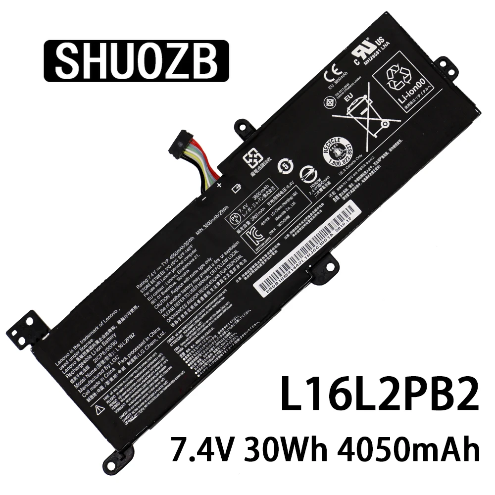 

SHUOZB L16L2PB2 Laptop Battery For Lenovo 320-15IKB -15IAP -15AST -15ABR -14ABR 520-15IKBR 330-15ICN L16M2PB1 L16S2PB 7.4V 30Wh