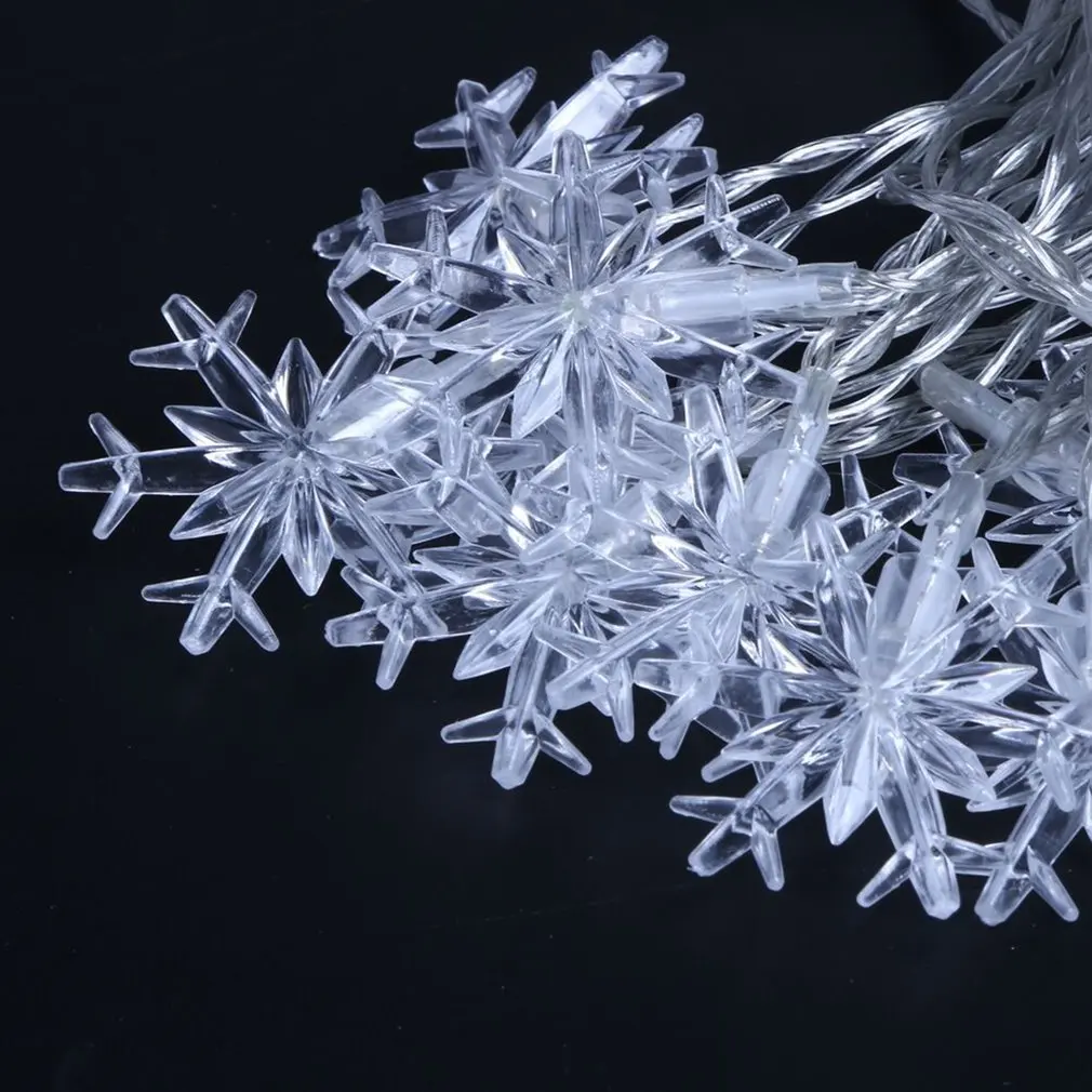 

20 Led Snowflake Shaped Fairy String Decorative Lights Battery Operated Wedding Christmas Outdoor Patio Garland Decoration