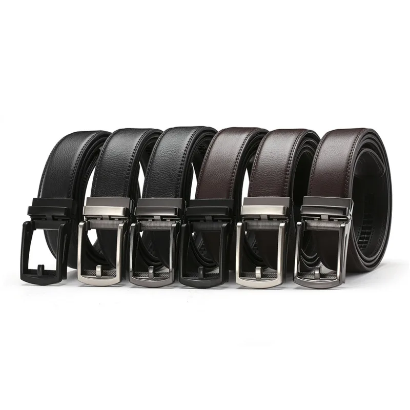 Click Belt Fake Needle Belt Automatic Buckle Men Two-layer Cowhide Leather Belt Fashion Belt Designer Belt